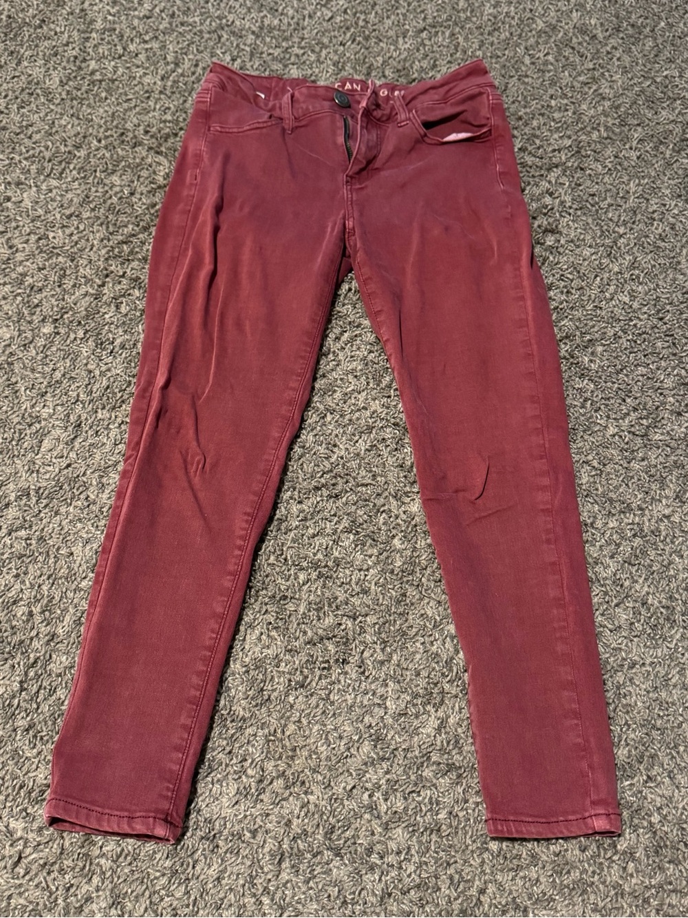 American Eagle Outfitters Skinny Jeans in Burgundy